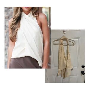 Elegant Cream Halter Top